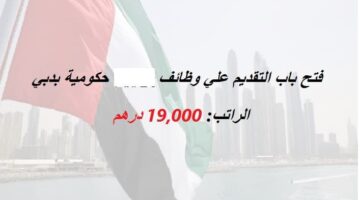 وظائف حكومية في دبي براتب (19,الف) درهم للرجال والنساء
