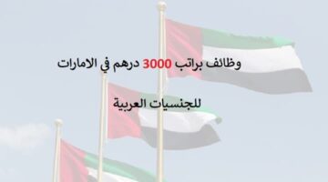 وظائف براتب 3000 درهم للجنسيات العربية