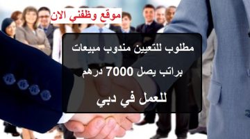 مطلوب مندوب مبيعات (جنسية عربية) براتب يصل 7000 درهم
