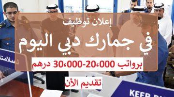 جمارك دبي توظيف برواتب 20،000-30،000 درهم شهري