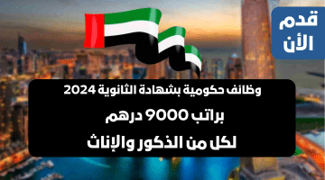 وظائف حكومية بشهادة الثانوية (براتب 9000 درهم) لجميع الجنسيات 9