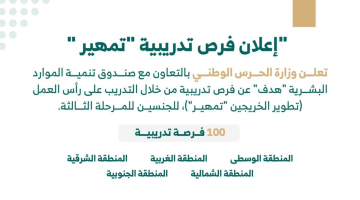 إعلان عن 100 فرصة وظيفية لحديثي التخرج في وزارة الحرس الوطني بعدة مناطق 6