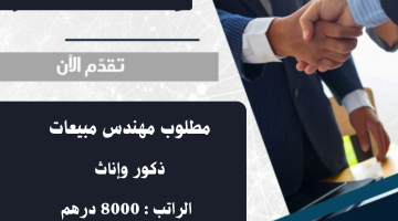 فرصة عمل: مهندس مبيعات لجميع الجنسيات براتب 8000 درهم إماراتي 7