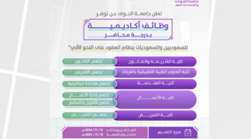 جامعة الجوف تعلن عن وظائف أكاديمية للسعوديين بنظام العقود لعام 2024- 2025 9