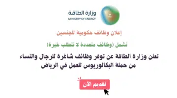 أبشر للتوظيف وزارة الطاقة توفر وظائف شاغرة لحملة البكالوريوس في الرياض لعام 1446 4